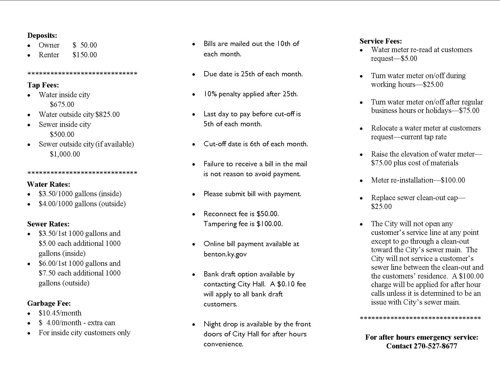 Water and Sewer City of Benton